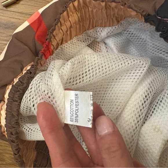 Burberry Men's Check Board Shorts - Tan and Red - Picture 5 of 6